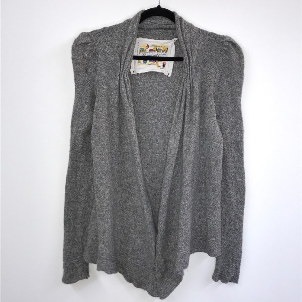 Anthropologie Gray Open-Front Cardigan